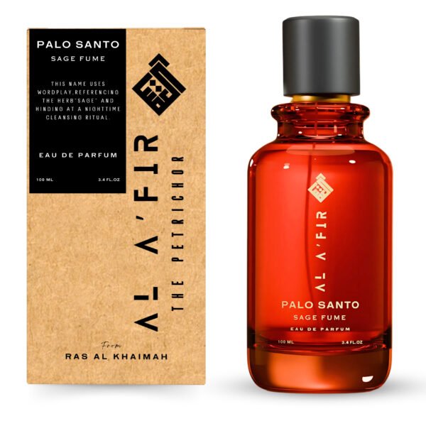 AL A' FIR - Palo Santo Sage Fume Perfume is elegantly packaged in a premium-quality 100ml bottle. Crafted to preserve the fragrance's depth and richness, this luxurious bottle reflects the care and quality invested in each perfume. Enjoy a refined fragrance experience in packaging that embodies sophistication.